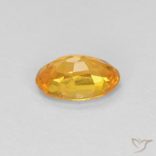 Zaffiro Arancione-Oro medio naturale da 0.51 ct, Ovale, VVS-VS