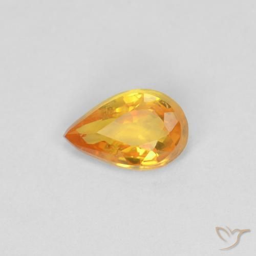 0.40ct Naturale Arancio Medio Zaffiro, Forma a pera, VVS-VS