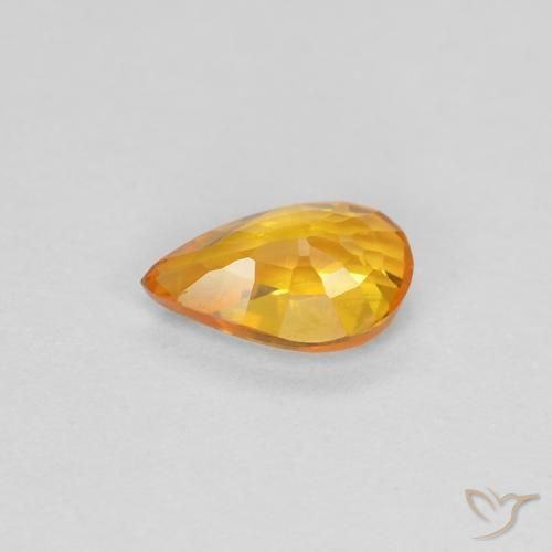 Zaffiro Arancio Medio naturale da 0.40 ct, Forma a pera, VVS-VS