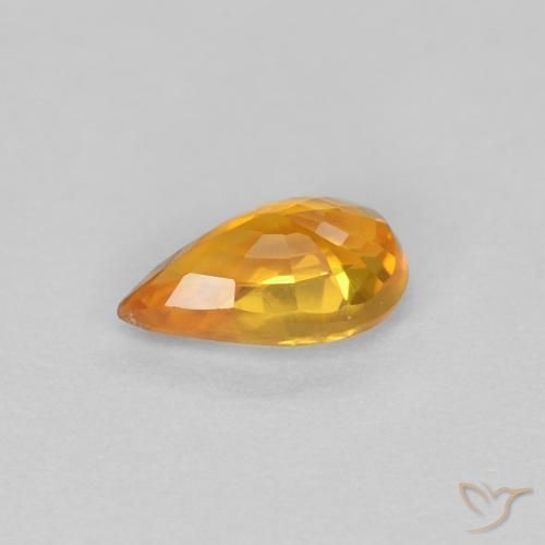 Zaffiro Albicocca Arancia naturale da 0.52 ct, Forma a pera, VVS