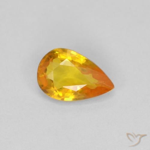 Zaffiro Arancio Medio naturale da 0.47 ct, Forma a pera, VVS