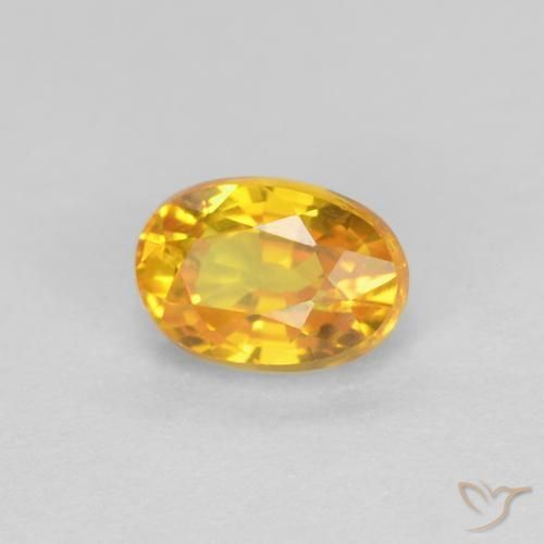 Zaffiro Dorato naturale da 0.73 ct, Ovale, VVS