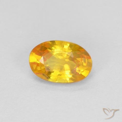 Zaffiro Dorato naturale da 0.59 ct, Ovale, VVS