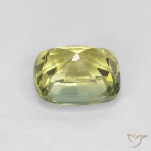 Zaffiro Giallo verdastro naturale da 0.85 ct, Cuscino, VVS