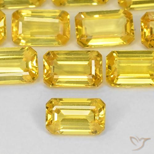 Zaffiro Giallo naturale da 0.41 ct, Ottagonale / Taglio smeraldo, VS