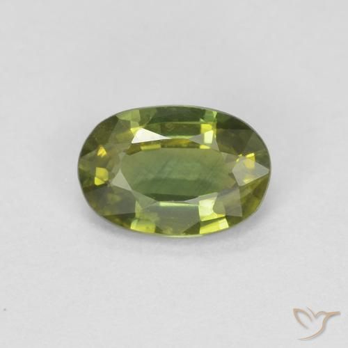 0.66ct Naturale Verde medio Zaffiro, Ovale, VS