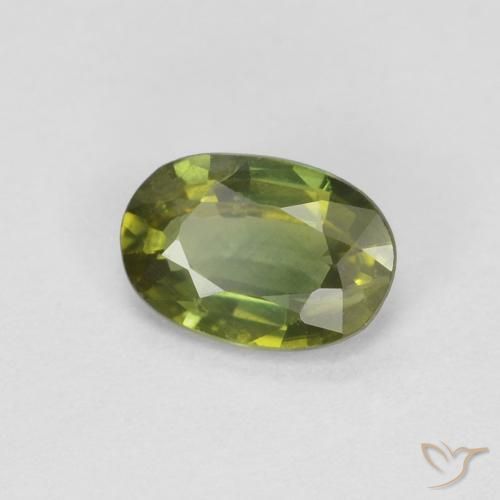 Zaffiro Verde medio naturale da 0.66 ct, Ovale, VS