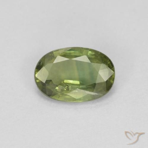 0.54ct Naturale Verde medio-scuro Zaffiro, Ovale, VS