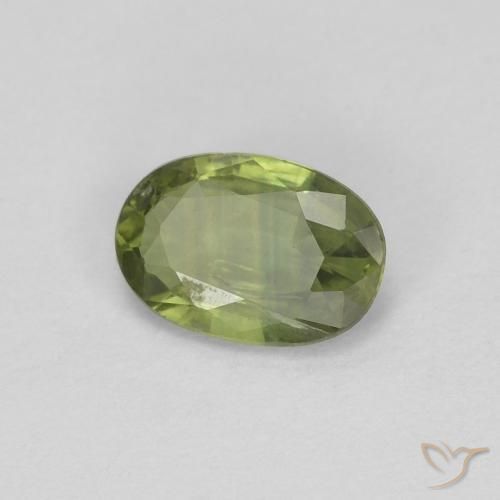 Zaffiro Verde medio-scuro naturale da 0.54 ct, Ovale, VS