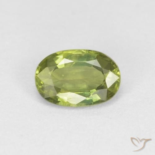 0.57ct Naturale Verde oliva Zaffiro, Ovale, VS