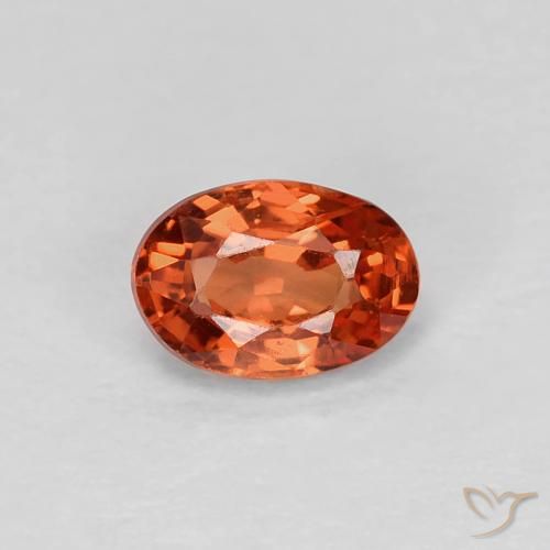 0.58ct Naturale Rosso arancione Zaffiro, Ovale, VVS-VS