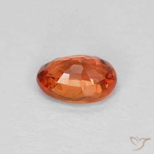 Zaffiro Rosso arancione naturale da 0.58 ct, Ovale, VVS-VS