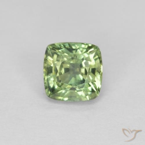 0.82ct Naturale Verde giallastro Zaffiro, Cuscino, VVS-VS