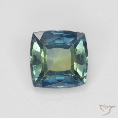 0.71ct Naturale Teal-blu Zaffiro, Cuscino, VVS-VS