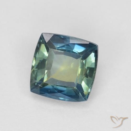 Zaffiro Teal-blu naturale da 0.71 ct, Cuscino, VVS-VS