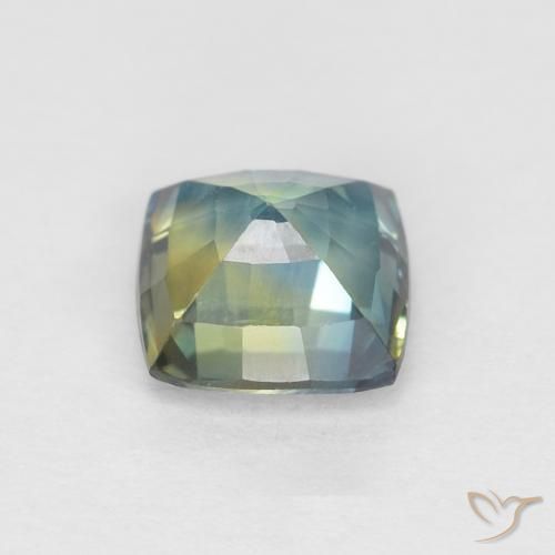 Zaffiro Teal-blu naturale da 0.71 ct, Cuscino, VVS-VS