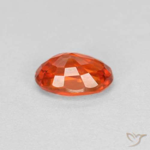 Zaffiro Arancione rossastra naturale da 0.64 ct, Ovale, VVS