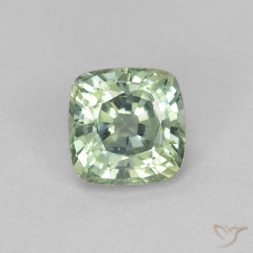 0.97ct Naturale Verde pallido Zaffiro, Cuscino, VVS