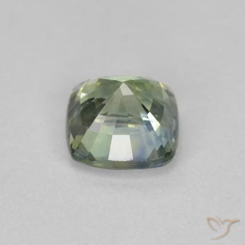 Zaffiro Verde pallido naturale da 0.97 ct, Cuscino, VVS