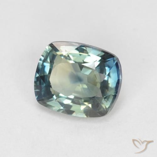 Zaffiro Blu verdastro naturale da 0.96 ct, Cuscino, VVS