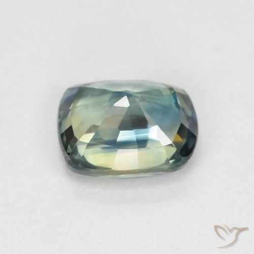 Zaffiro Blu verdastro naturale da 0.96 ct, Cuscino, VVS