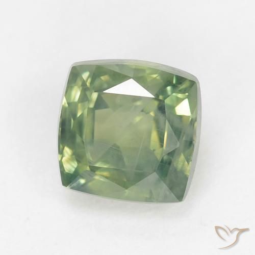 0.88ct Naturale Verde Salvia Chiaro Zaffiro, Cuscino, VS