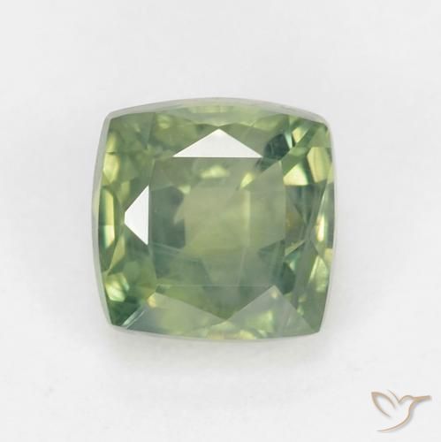 Zaffiro Verde Salvia Chiaro naturale da 0.88 ct, Cuscino, VS