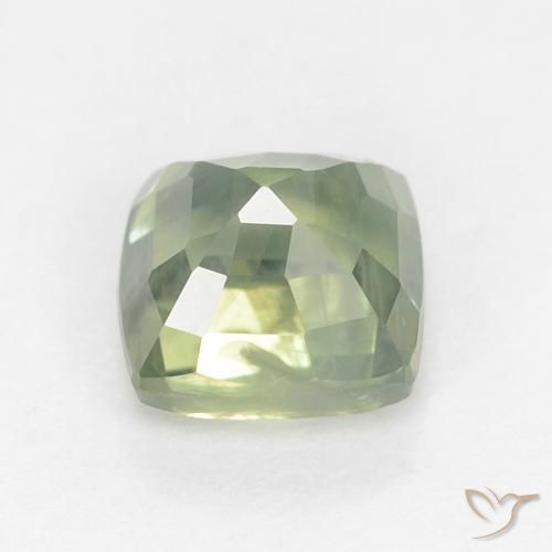 Zaffiro Verde Salvia Chiaro naturale da 0.88 ct, Cuscino, VS