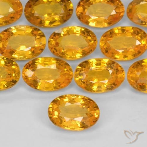 0.60ct Naturale Arancio-Oro Zaffiro, Ovale, VS