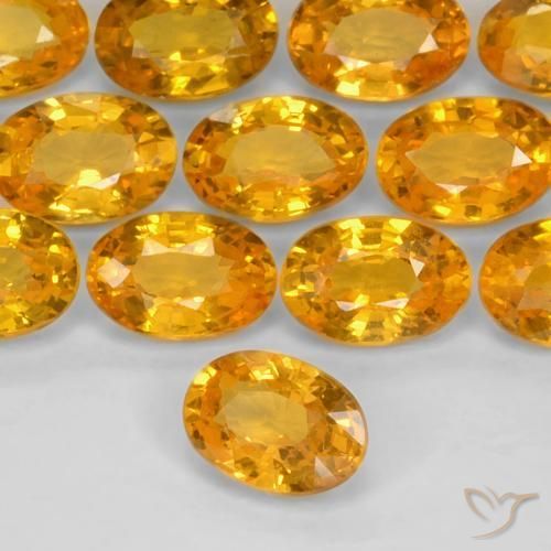 Zaffiro Arancio-Oro naturale da 0.60 ct, Ovale, VS