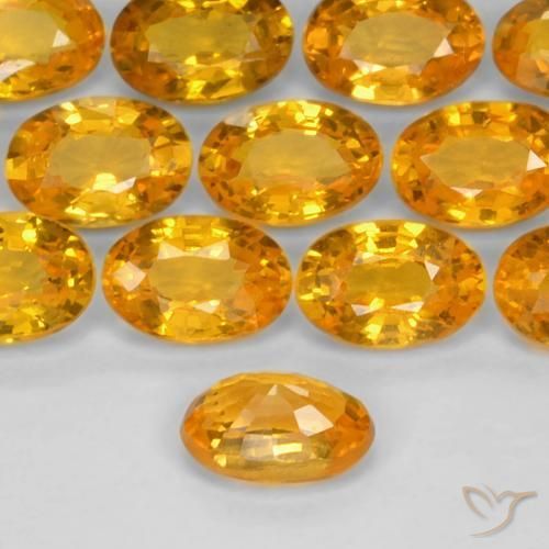Zaffiro Arancio-Oro naturale da 0.60 ct, Ovale, VS