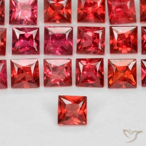 0.11ct Naturale Rosso tendente al rosa Zaffiro, Quadrato, VS