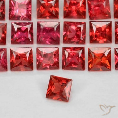 Zaffiro Rosso tendente al rosa naturale da 0.11 ct, Quadrato, VS