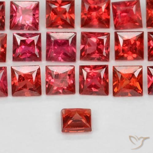 Zaffiro Rosso tendente al rosa naturale da 0.11 ct, Quadrato, VS
