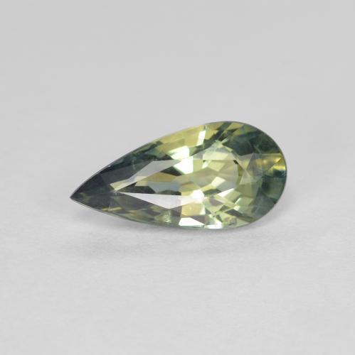 Zaffiro Verde scuro naturale da 1.06 ct, Forma a pera, VVS-VS