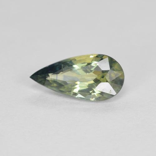 Zaffiro Verde scuro naturale da 1.06 ct, Forma a pera, VVS-VS