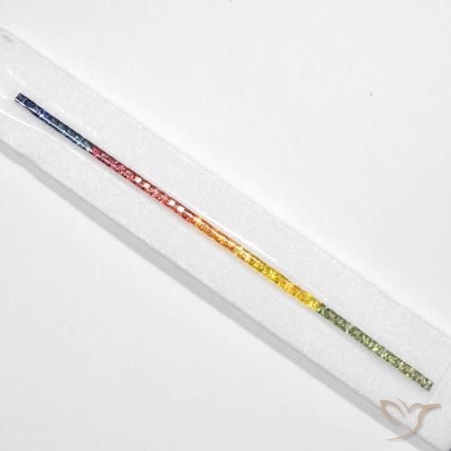 8.78ctw Naturale Multicolore Zaffiro, Quadrato, VS