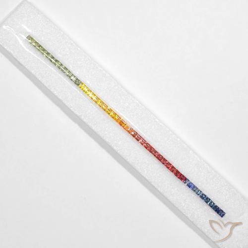 8.50ctw Naturale Multicolore Zaffiro, Quadrato, VS