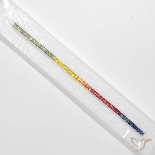 Gemme di Zaffiro Multicolore naturale da 8.07 ct, Quadrato, VS
