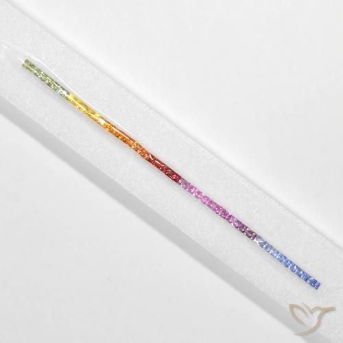 5.96ctw Naturale Multicolore Zaffiro, Quadrato, VS