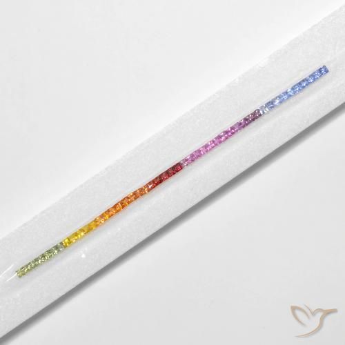 Gemme di Zaffiro Multicolore naturale da 5.96 ct, Quadrato, VS