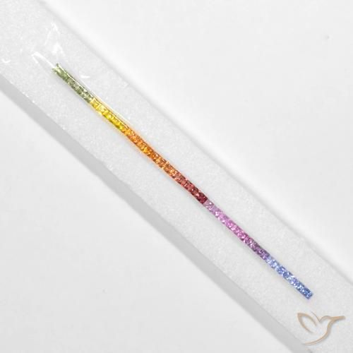5.29ctw Naturale Multicolore Zaffiro, Quadrato, VS