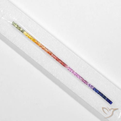 5.65ctw Naturale Multicolore Zaffiro, Quadrato, VS
