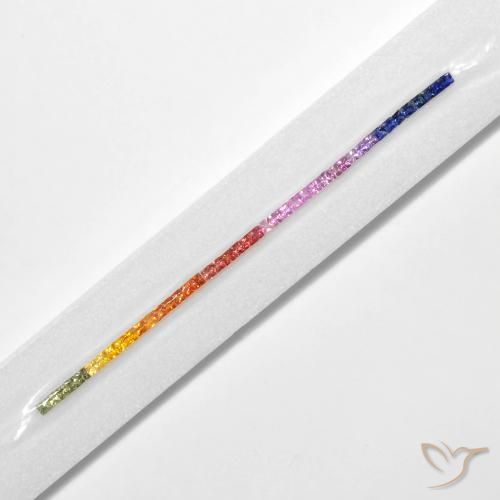 Gemme di Zaffiro Multicolore naturale da 5.65 ct, Quadrato, VS