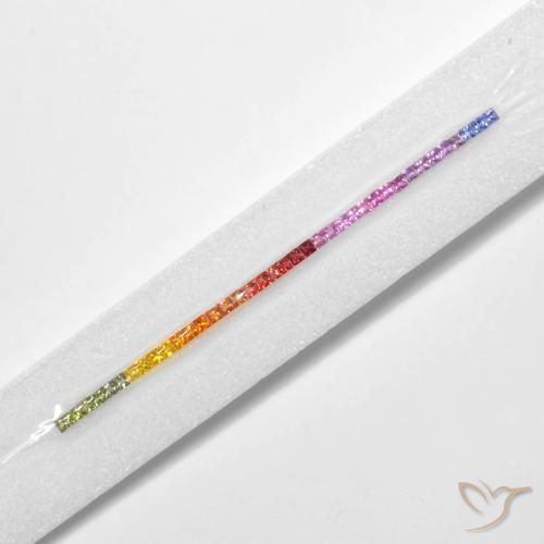 Gemme di Zaffiro Multicolore naturale da 6.18 ct, Quadrato, VS