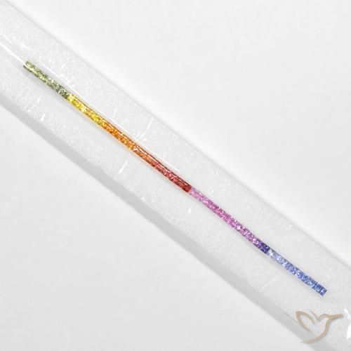 6.32ctw Naturale Multicolore Zaffiro, Quadrato, VS