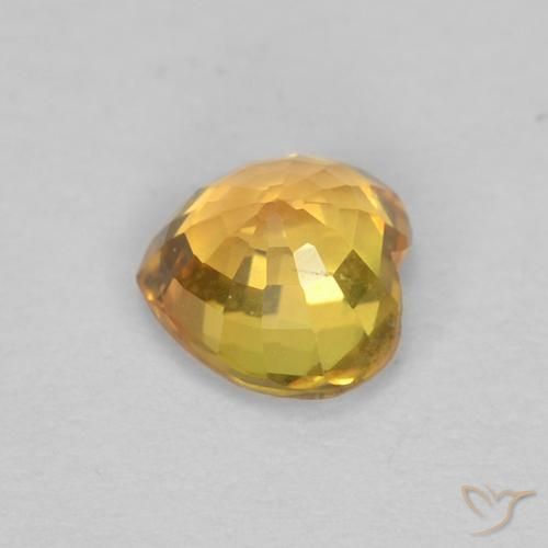 Zaffiro Dorato naturale da 0.48 ct, Cuore, VS