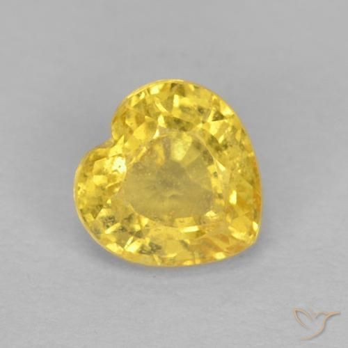 0.56ct Naturale Bombo Giallo Zaffiro, Cuore, VS