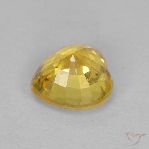 Zaffiro Bombo Giallo naturale da 0.56 ct, Cuore, VS