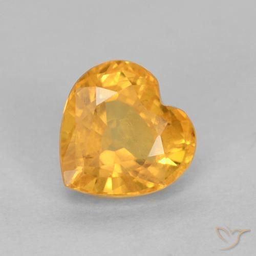 0.51ct Naturale Arancio Medio Zaffiro, Cuore, VS
